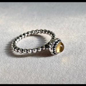 Pandora Birthday blooms citrine Nov ring.